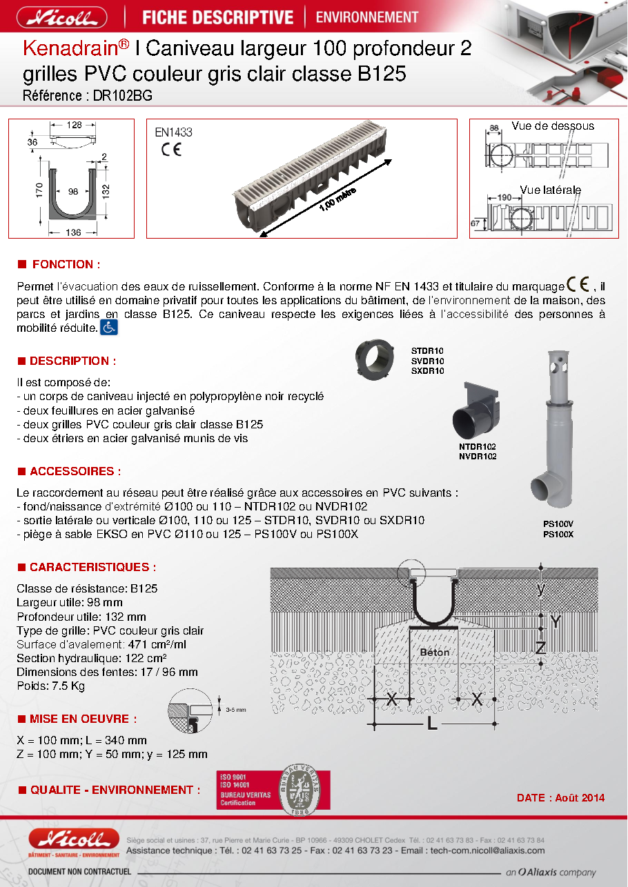 Fiche technique fournisseur