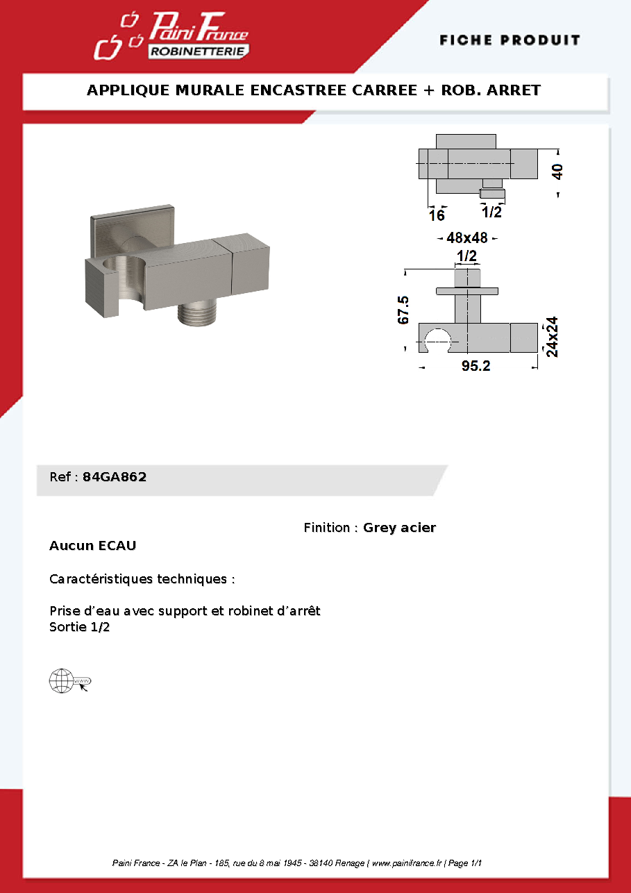 Fiche technique fournisseur