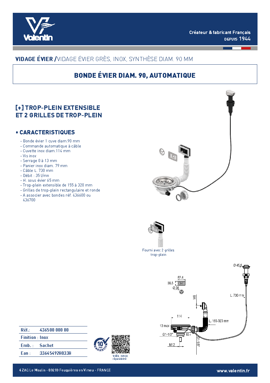 Fiche technique fournisseur
