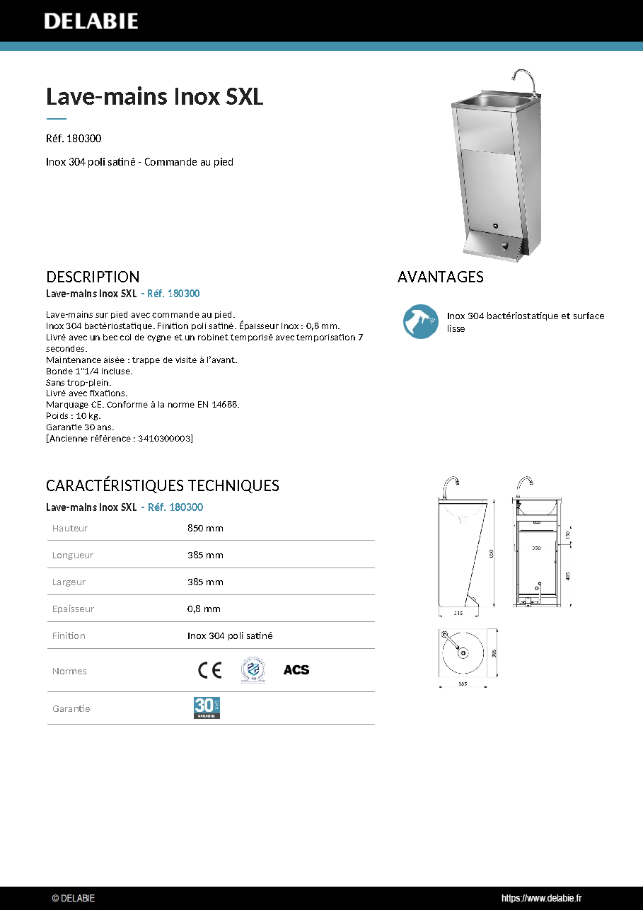 Fiche technique fournisseur