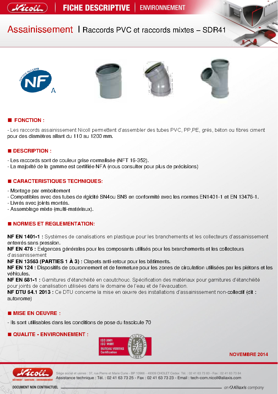 Fiche technique fournisseur