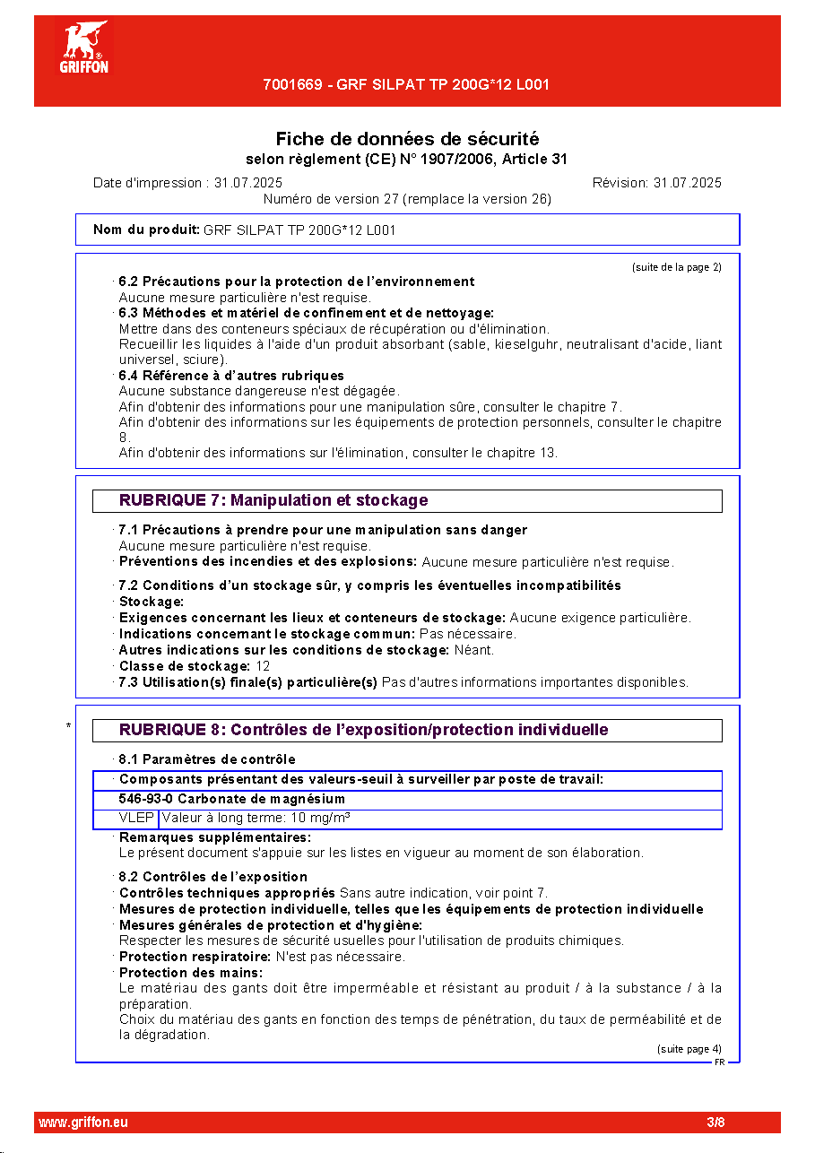Fiche technique fournisseur