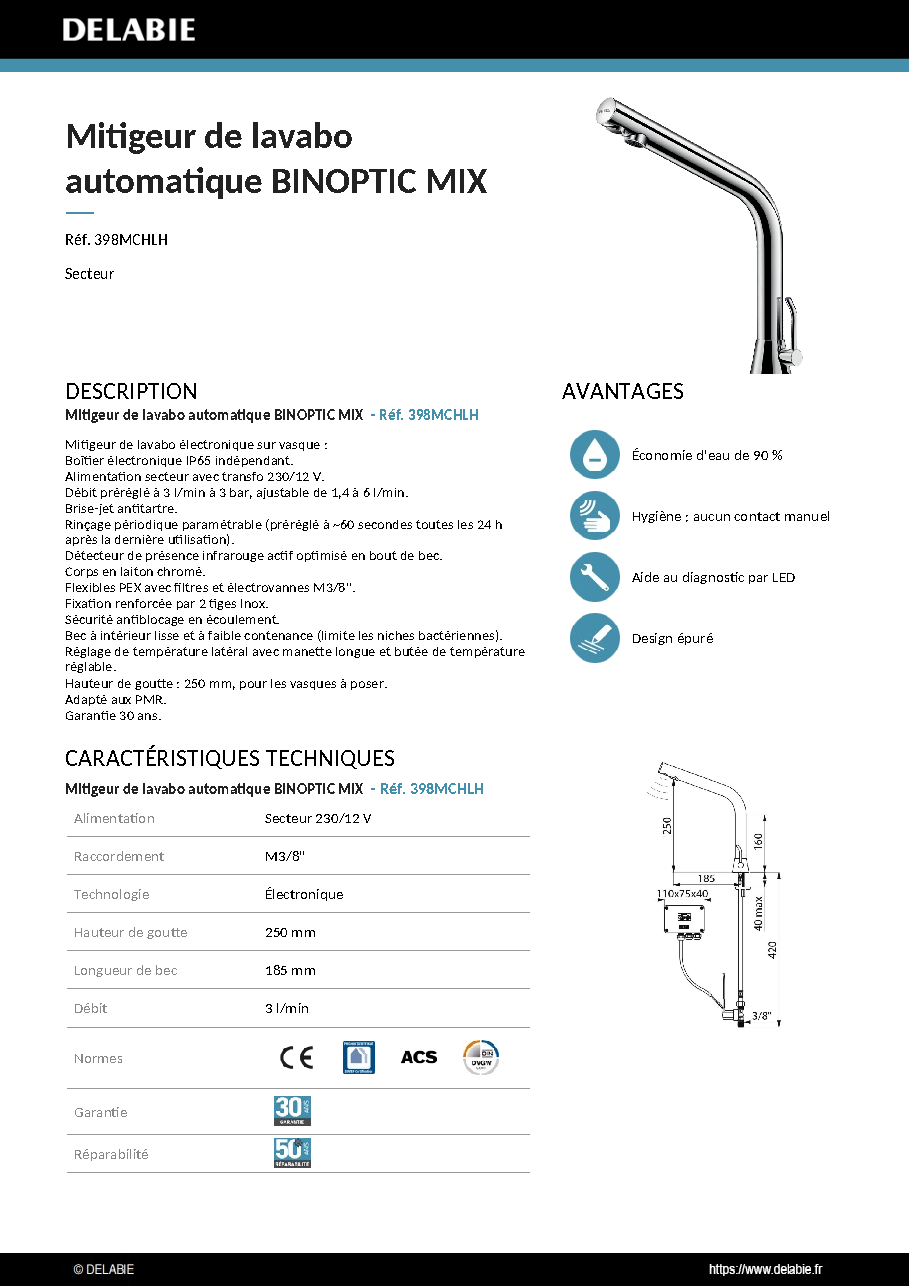 Fiche technique fournisseur