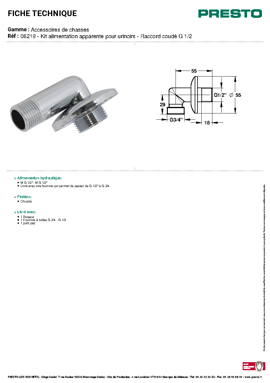 Fiche technique fournisseur