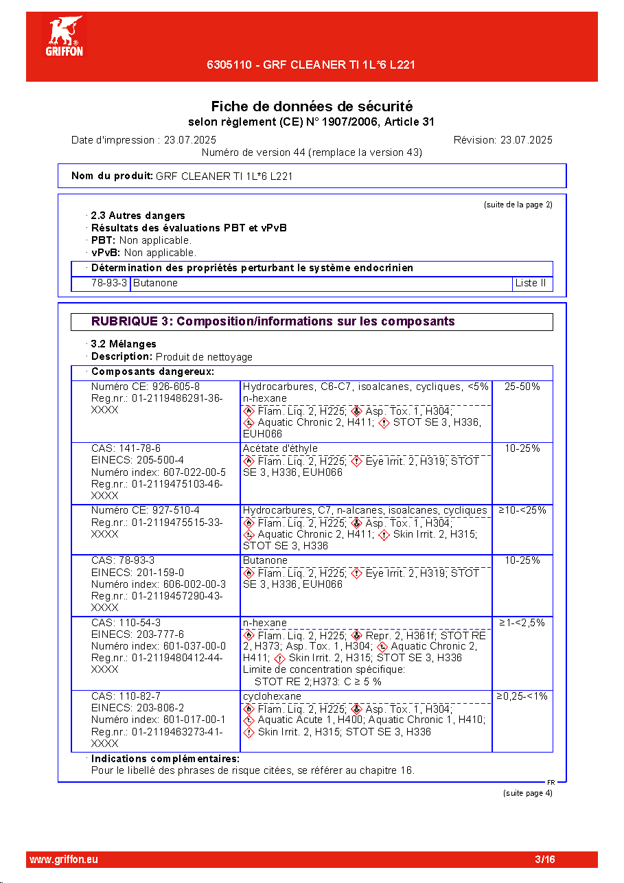 Fiche technique fournisseur