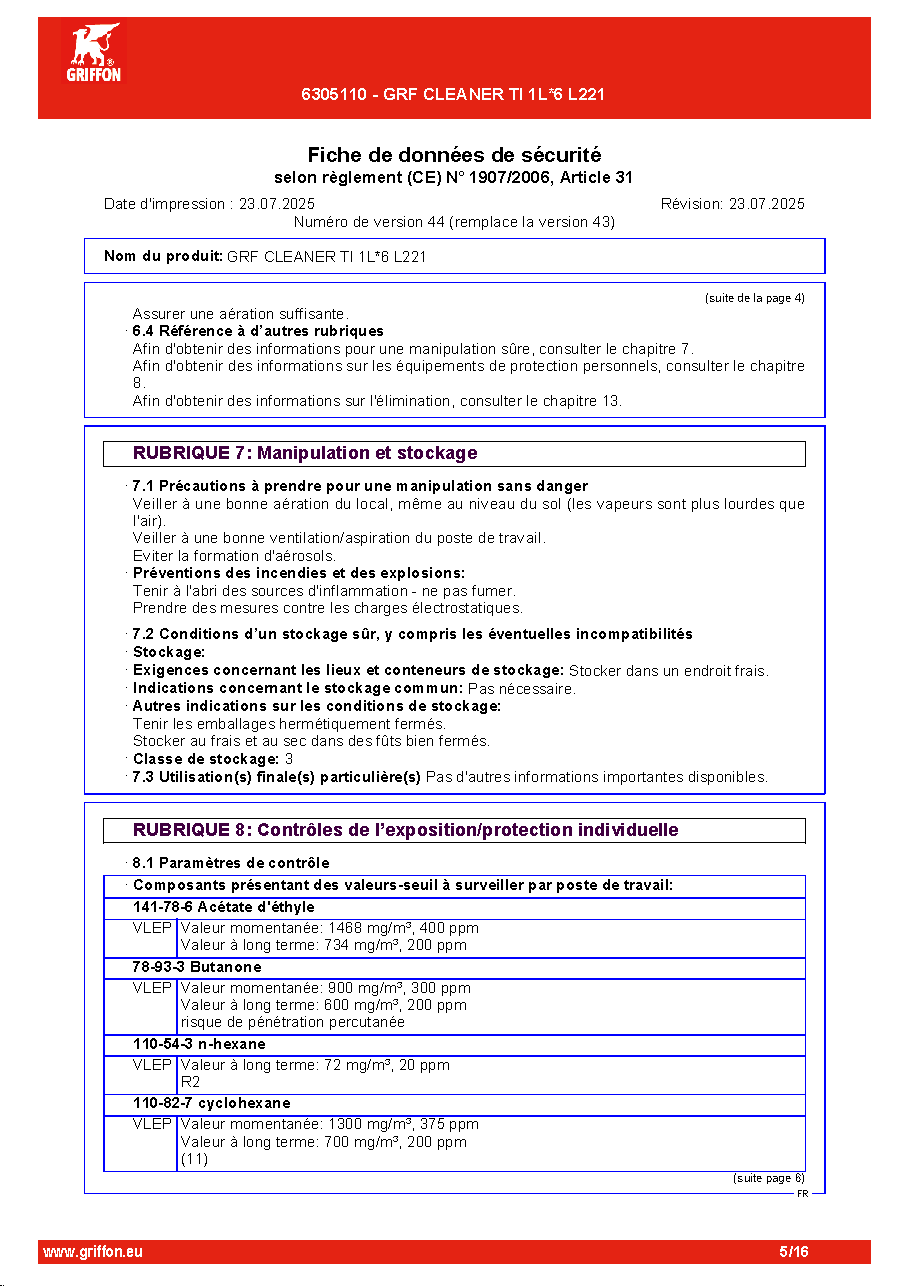 Fiche technique fournisseur