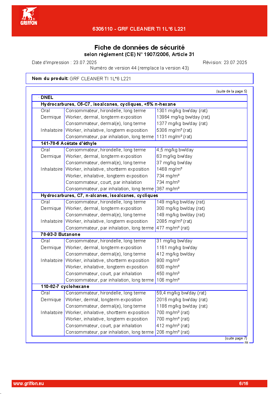 Fiche technique fournisseur