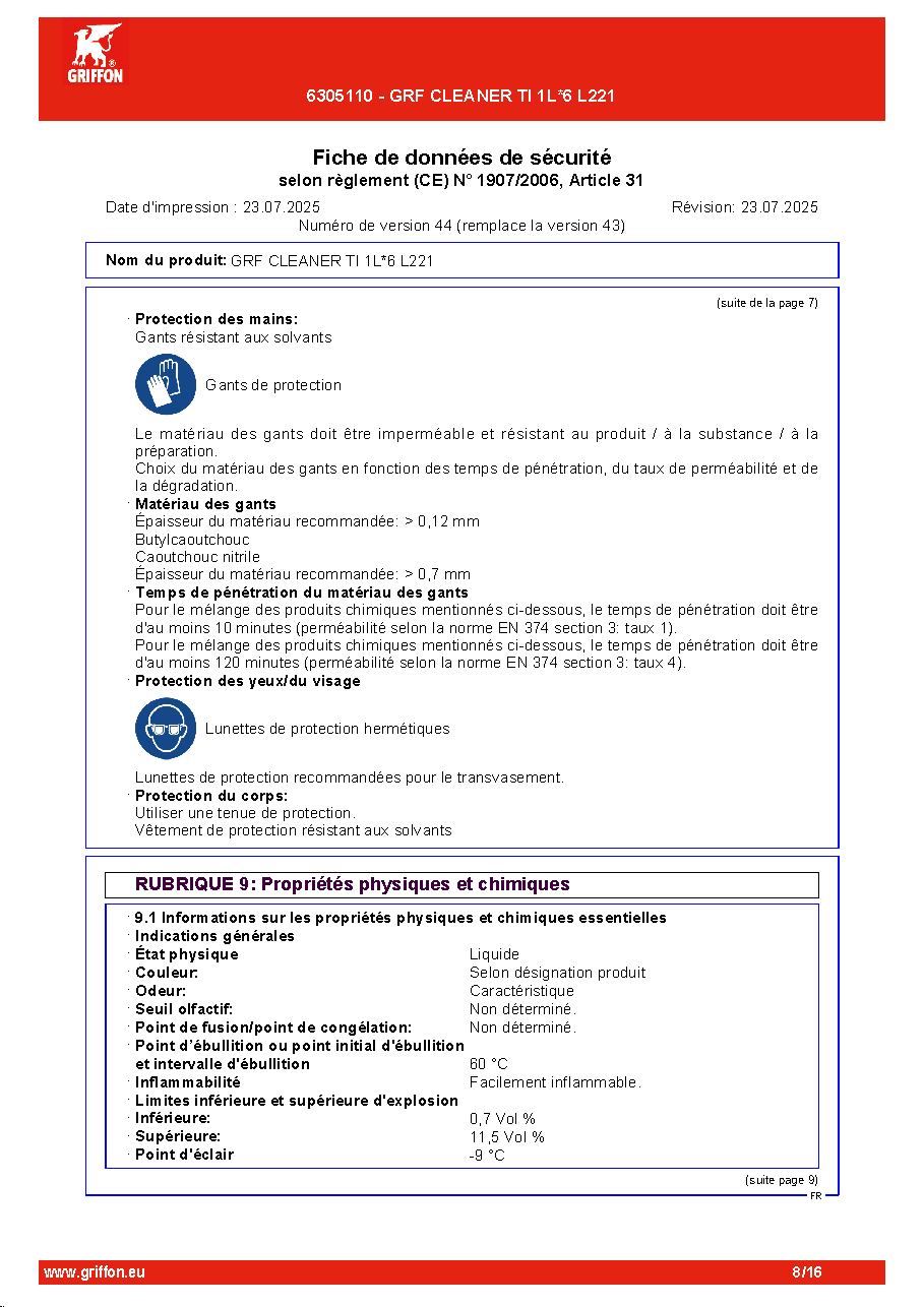 Fiche technique fournisseur