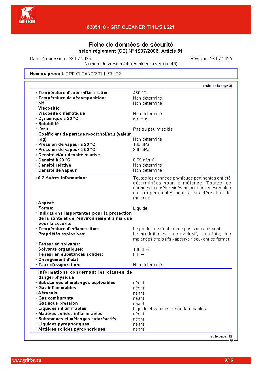 Fiche technique fournisseur