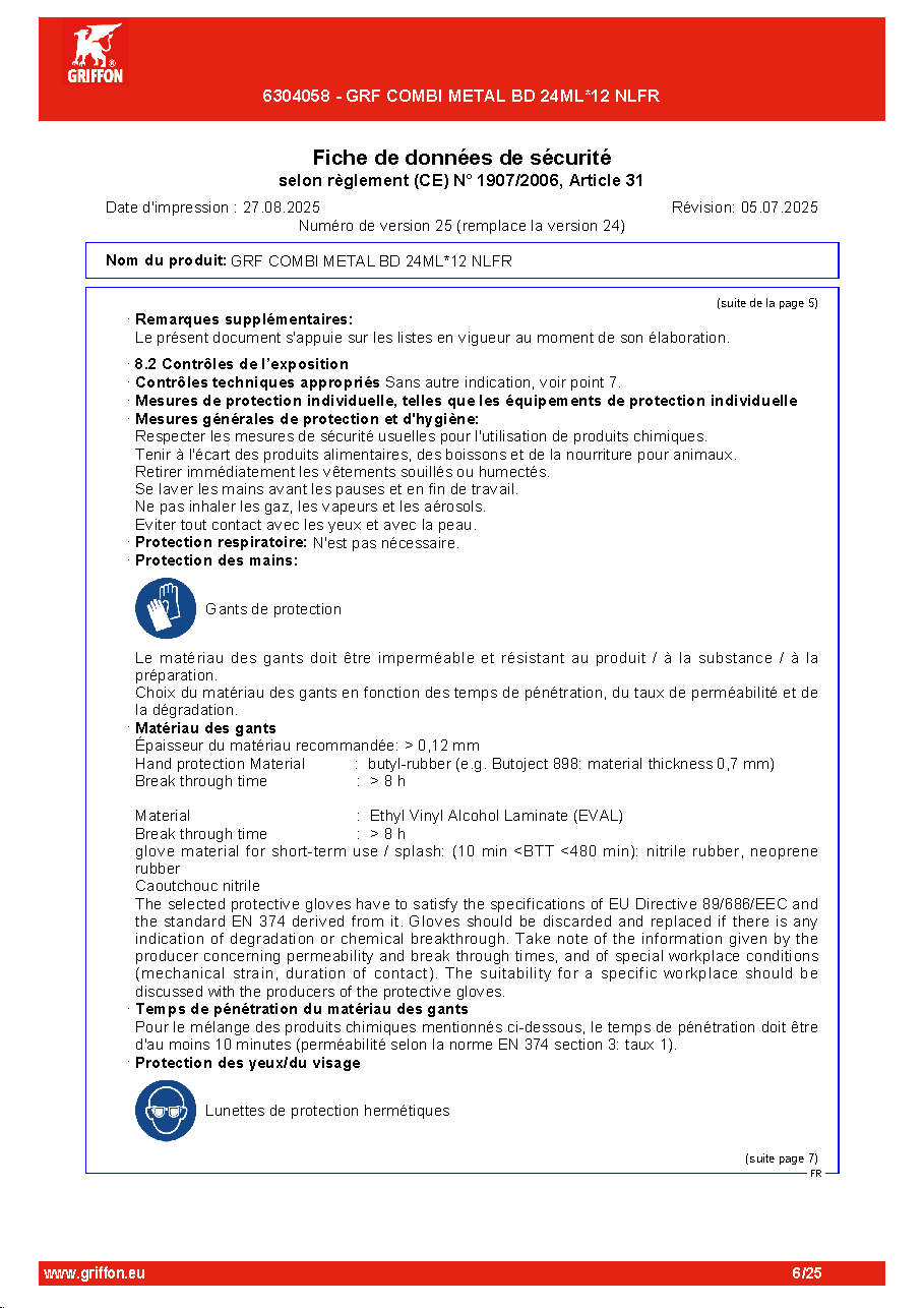 Fiche technique fournisseur