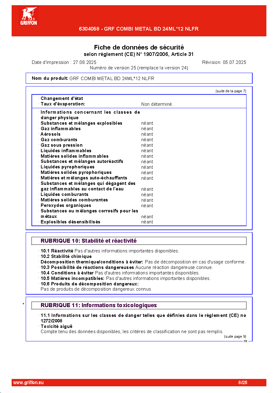 Fiche technique fournisseur