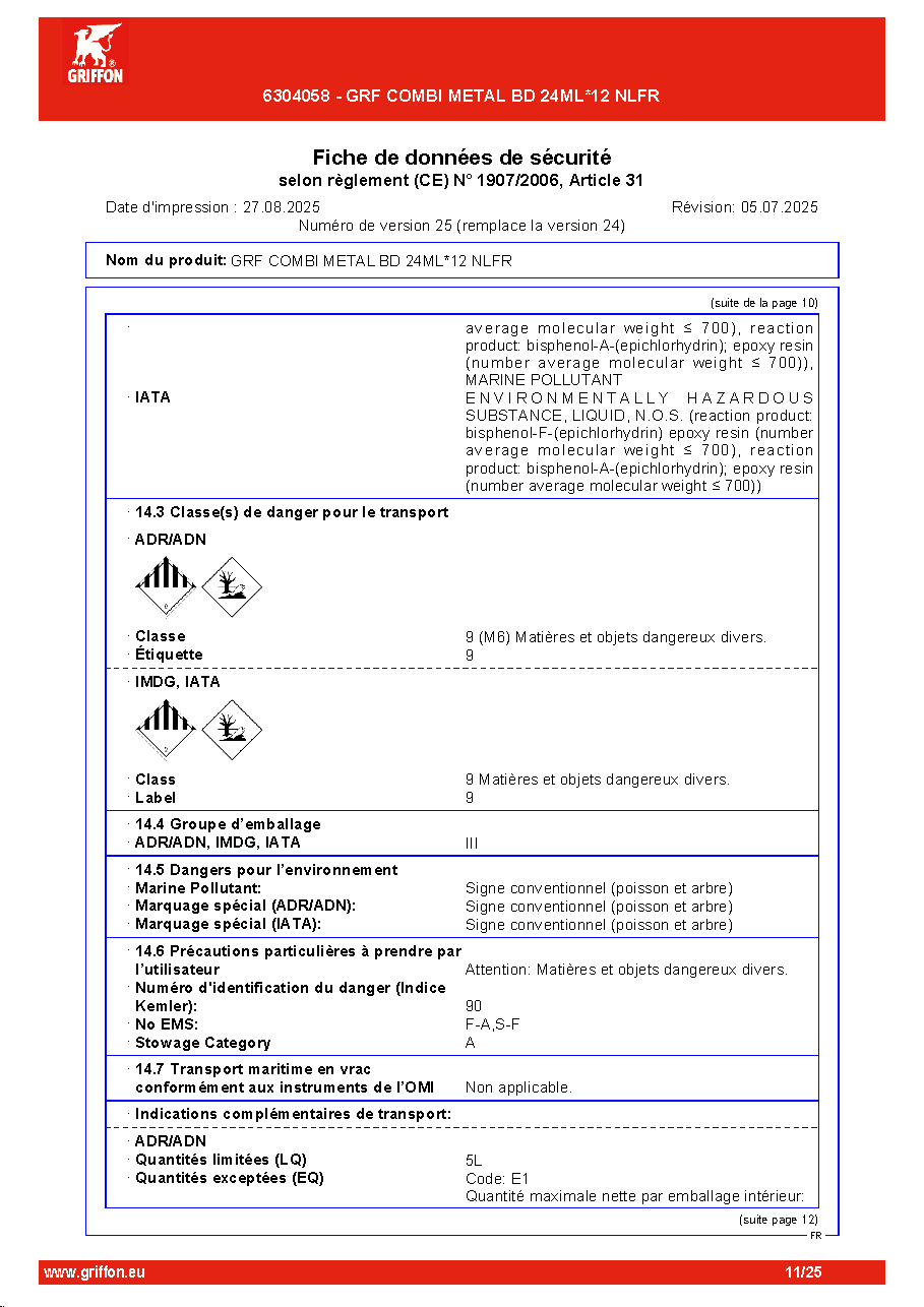 Fiche technique fournisseur
