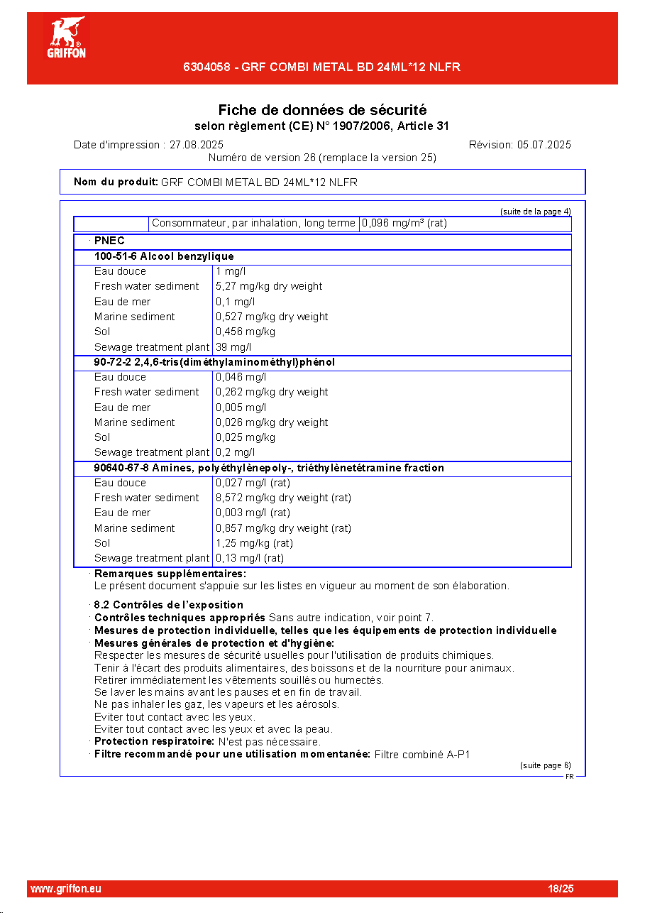 Fiche technique fournisseur
