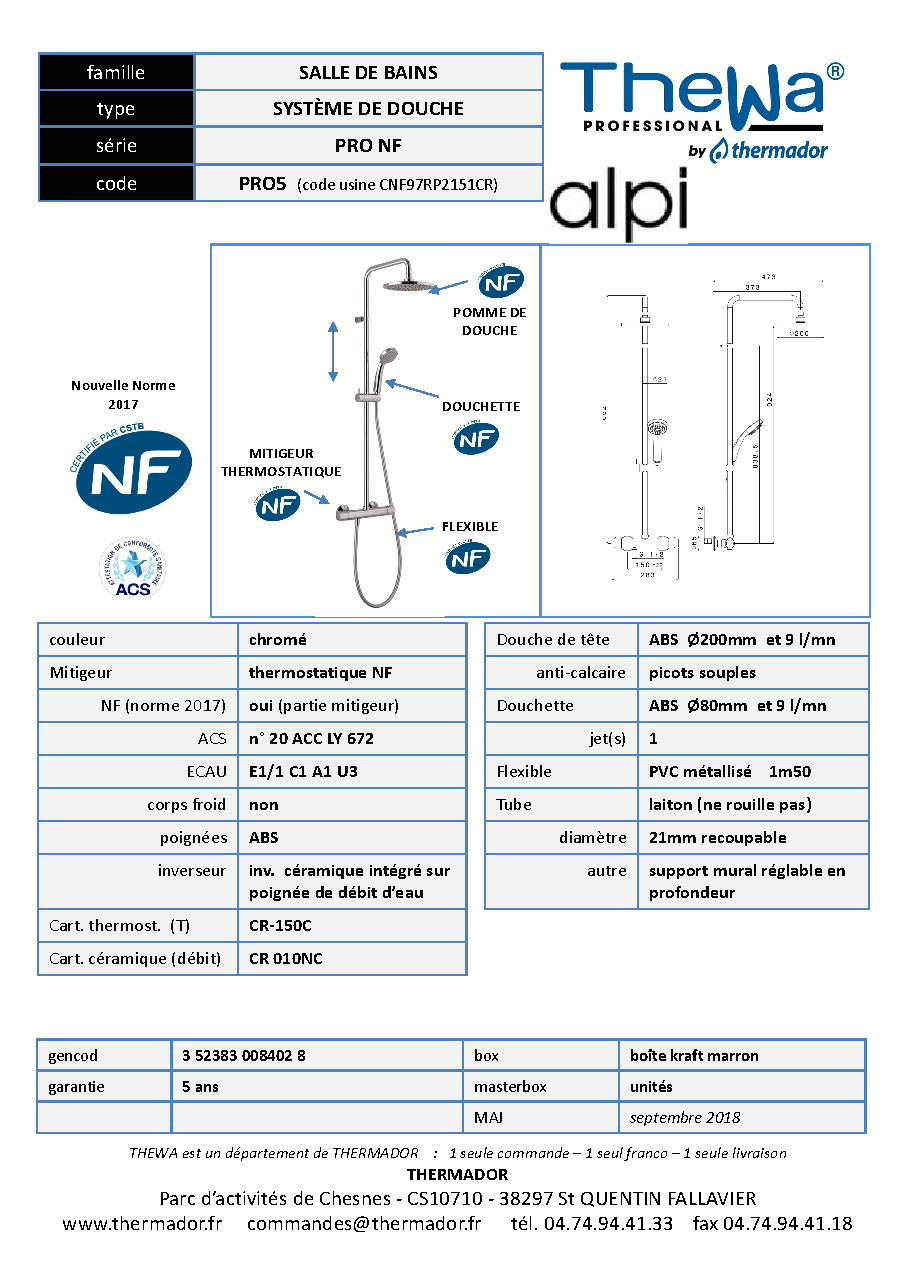 Fiche technique fournisseur