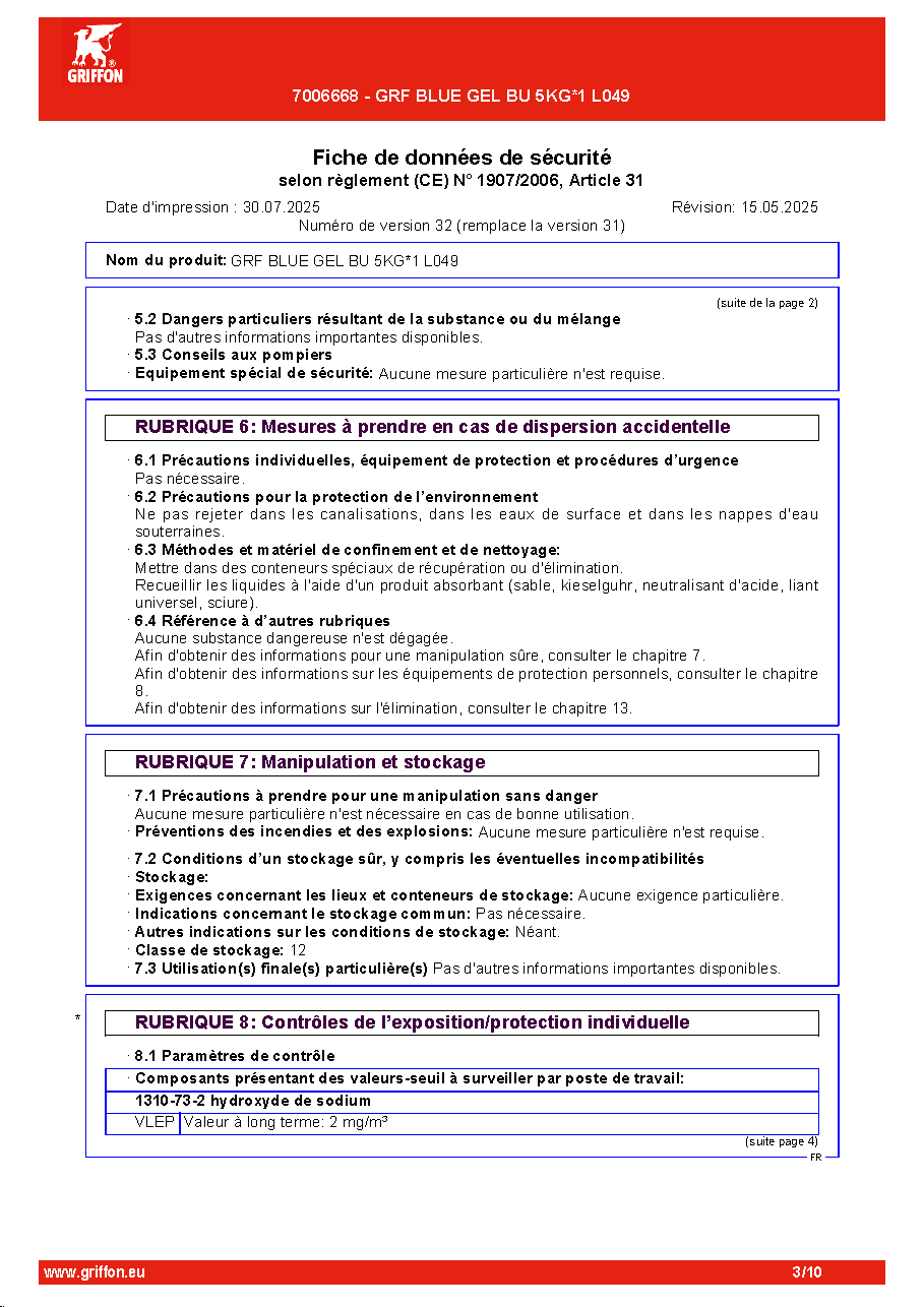 Fiche technique fournisseur