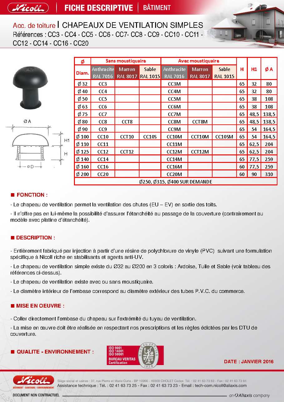 Fiche technique fournisseur