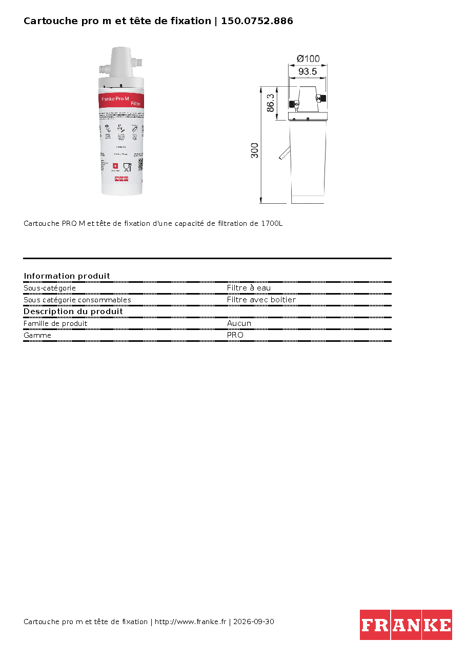 Fiche technique fournisseur