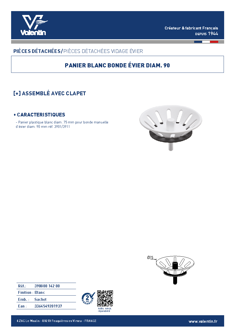 Fiche technique fournisseur