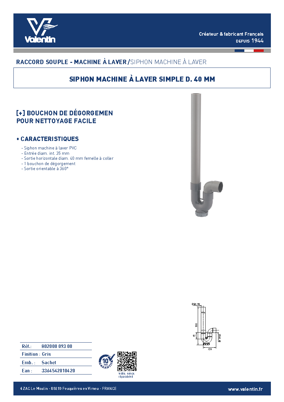 Fiche technique fournisseur