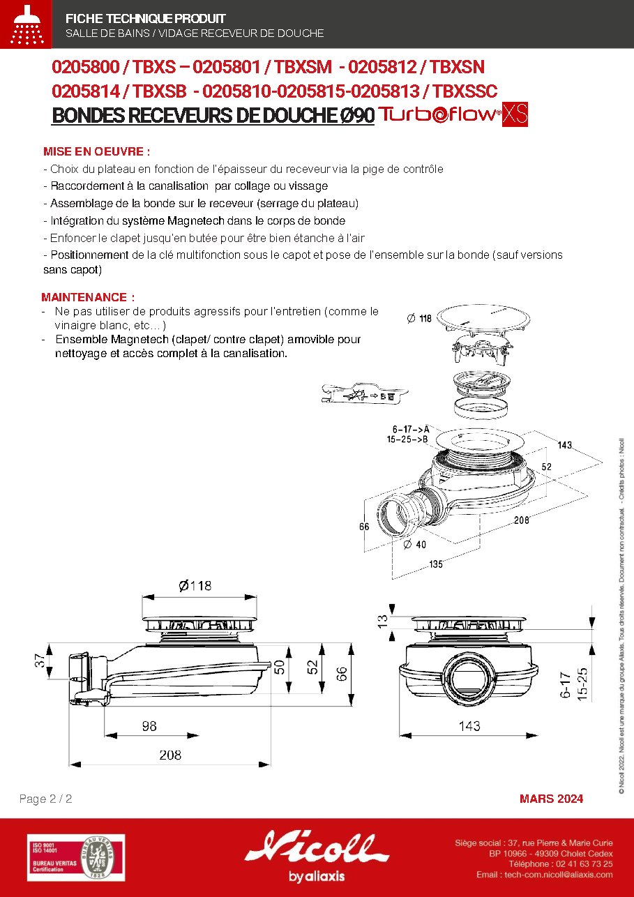 Fiche technique fournisseur