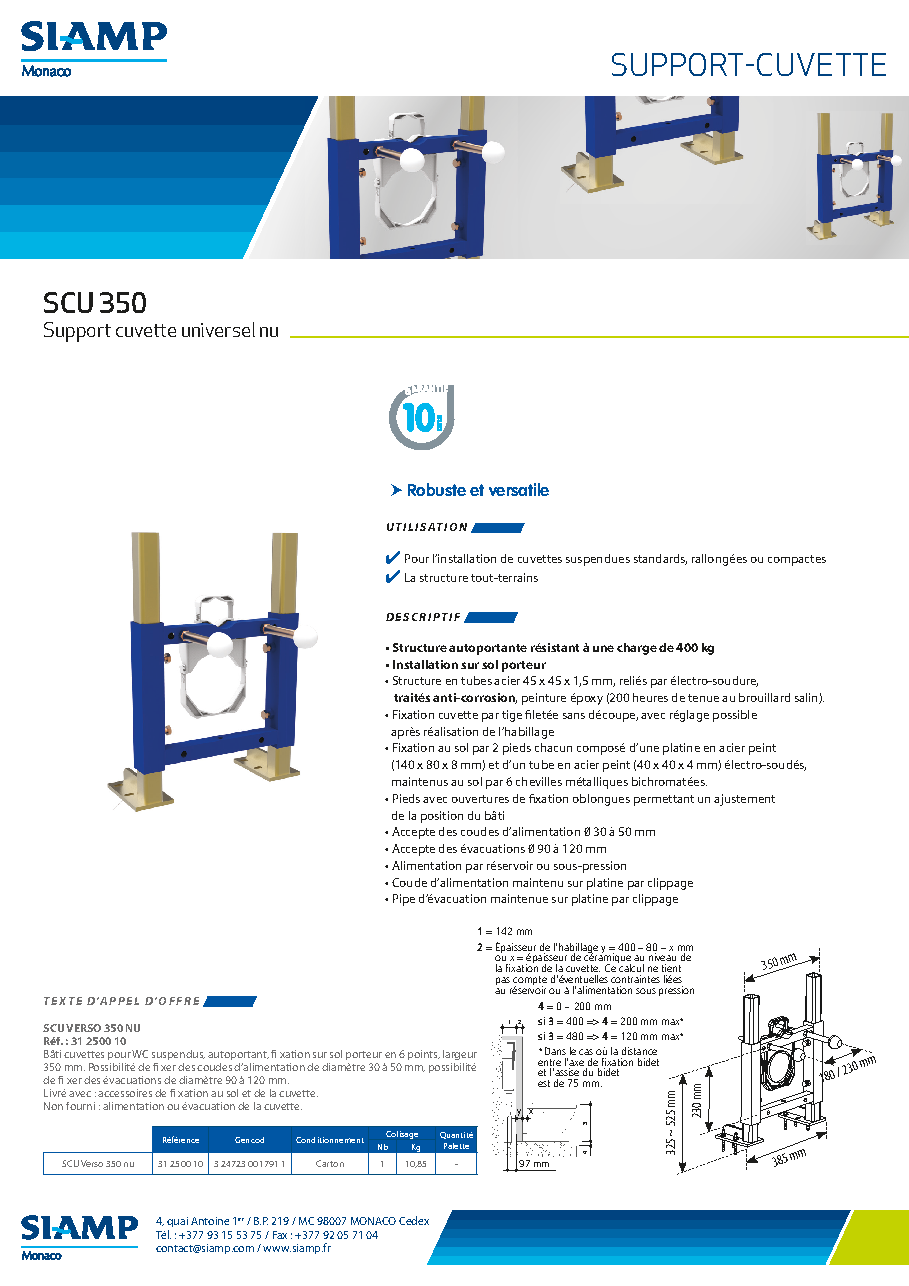 Fiche technique fournisseur