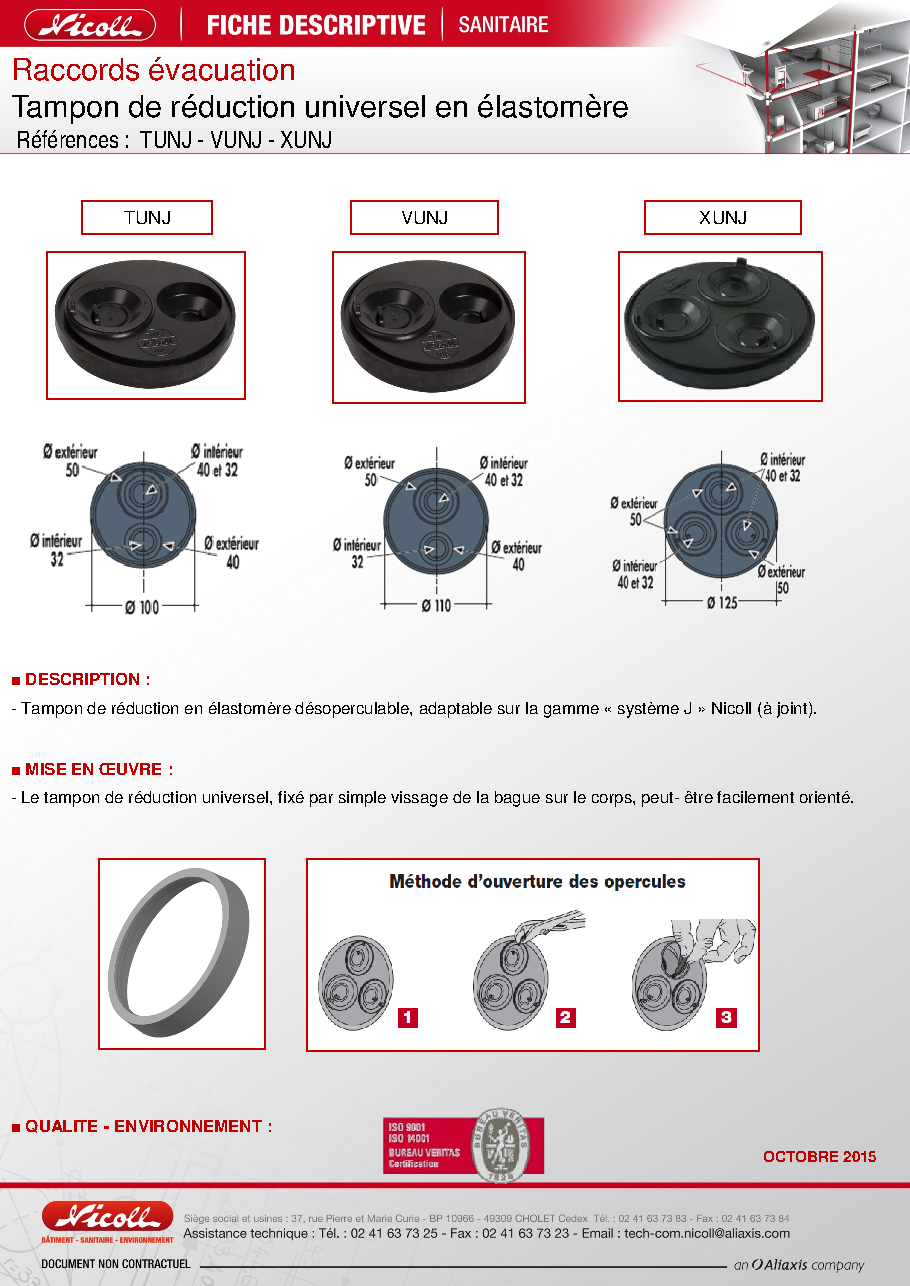 Fiche technique fournisseur