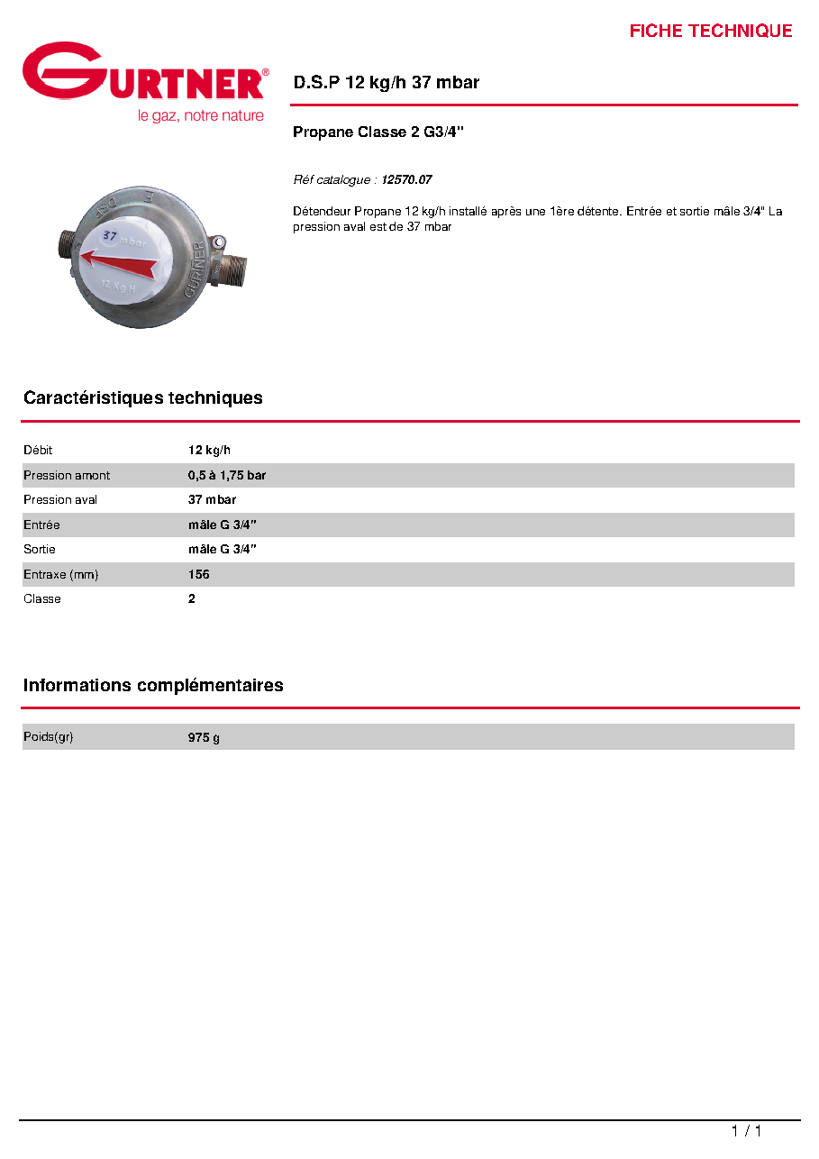 Fiche technique fournisseur