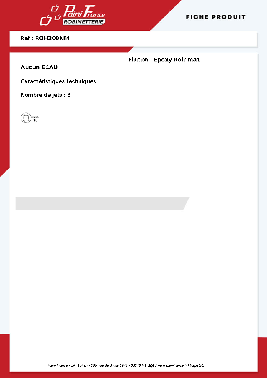 Fiche technique fournisseur