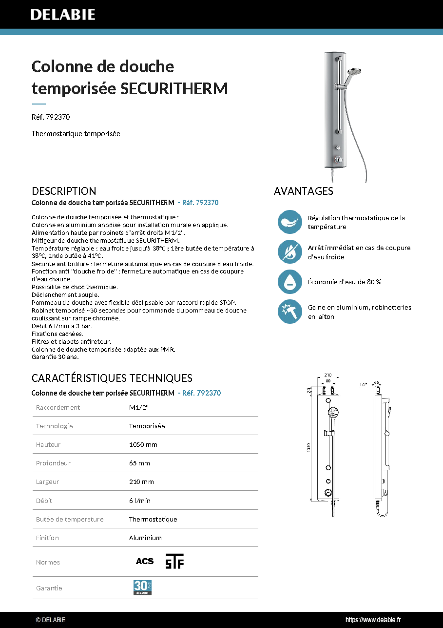 Fiche technique fournisseur