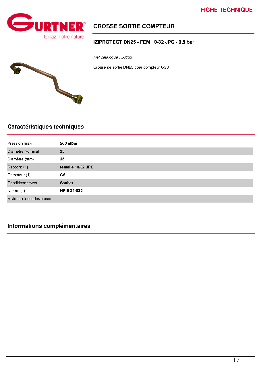 Fiche technique fournisseur