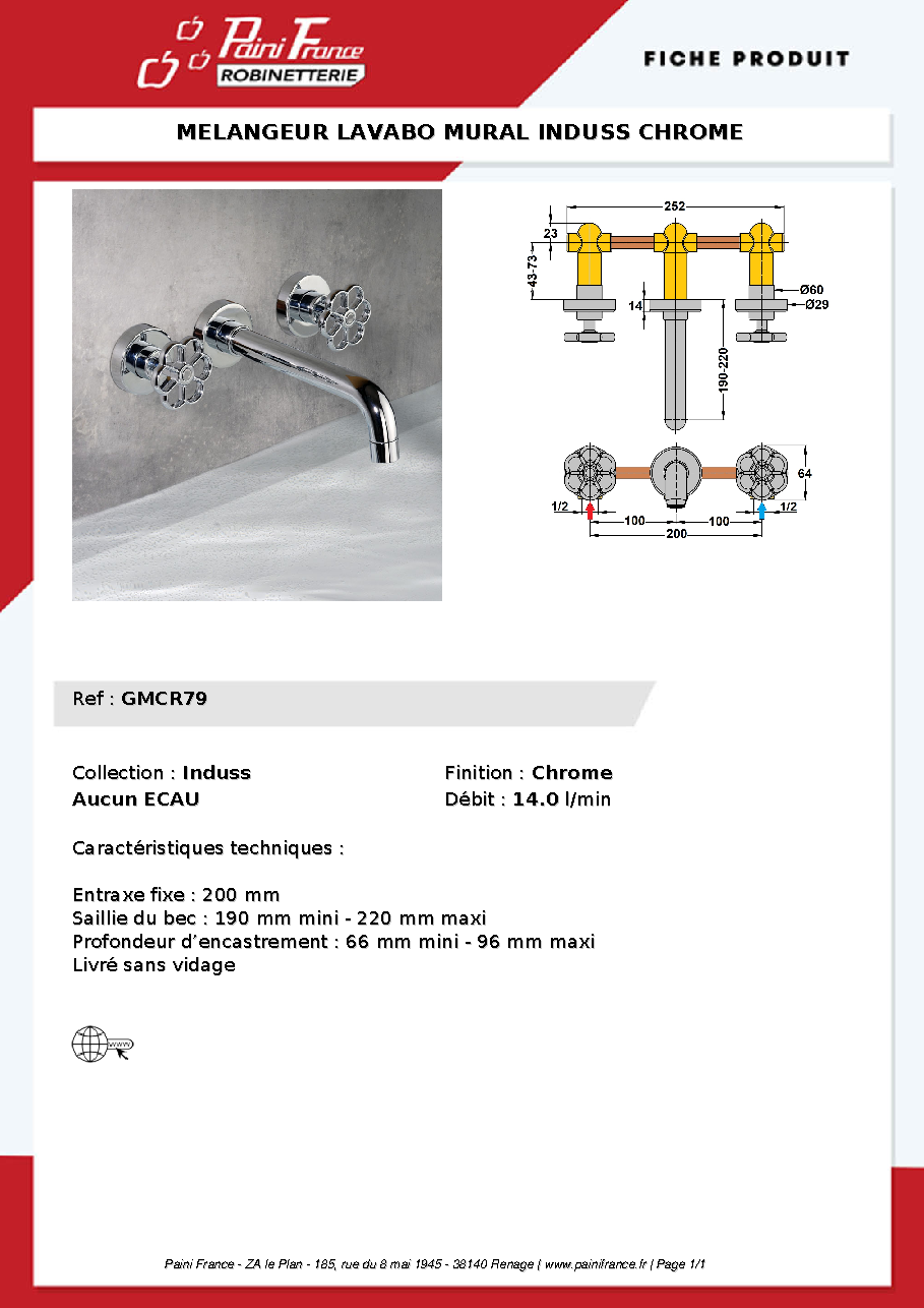 Fiche technique fournisseur