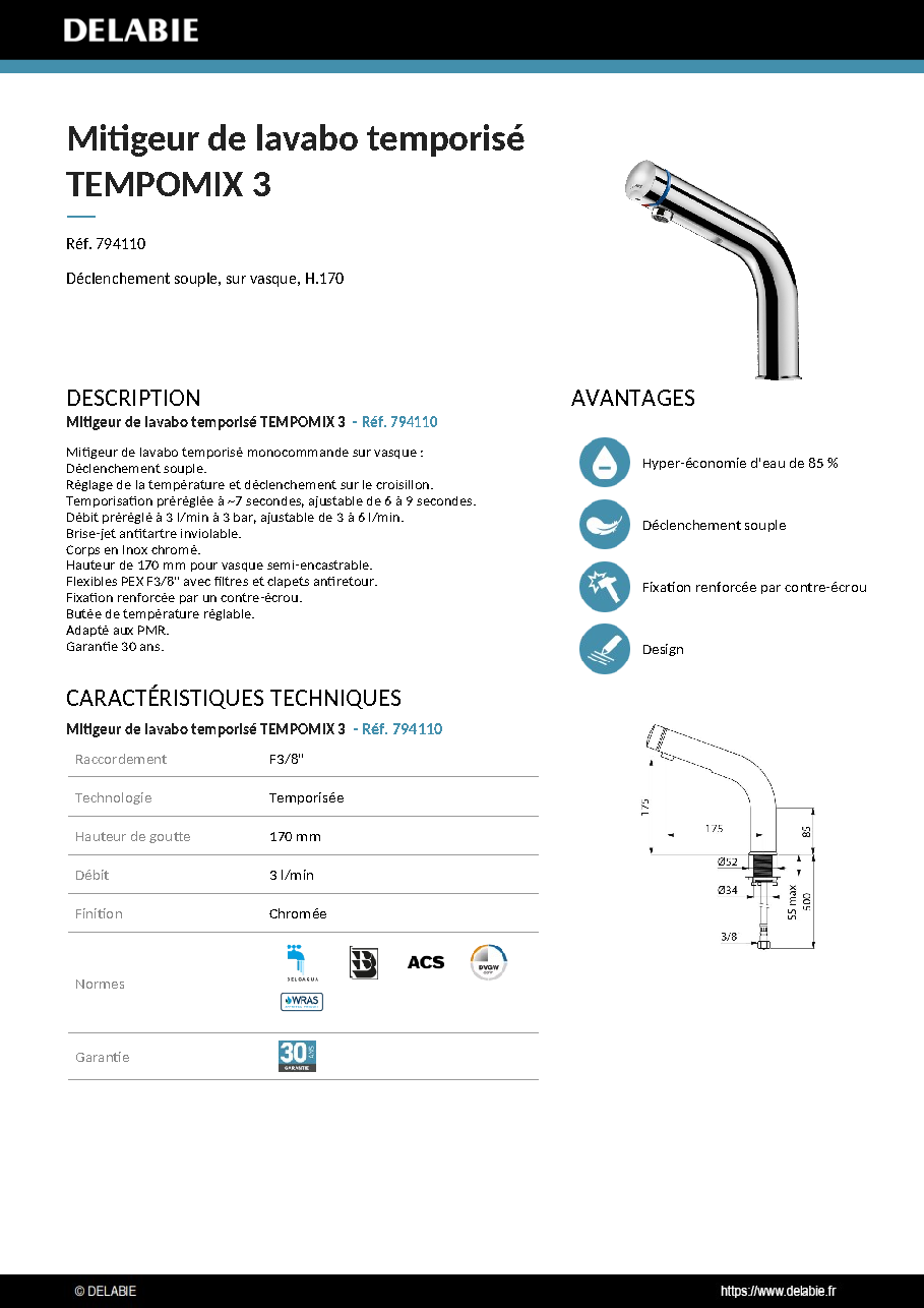 Fiche technique fournisseur