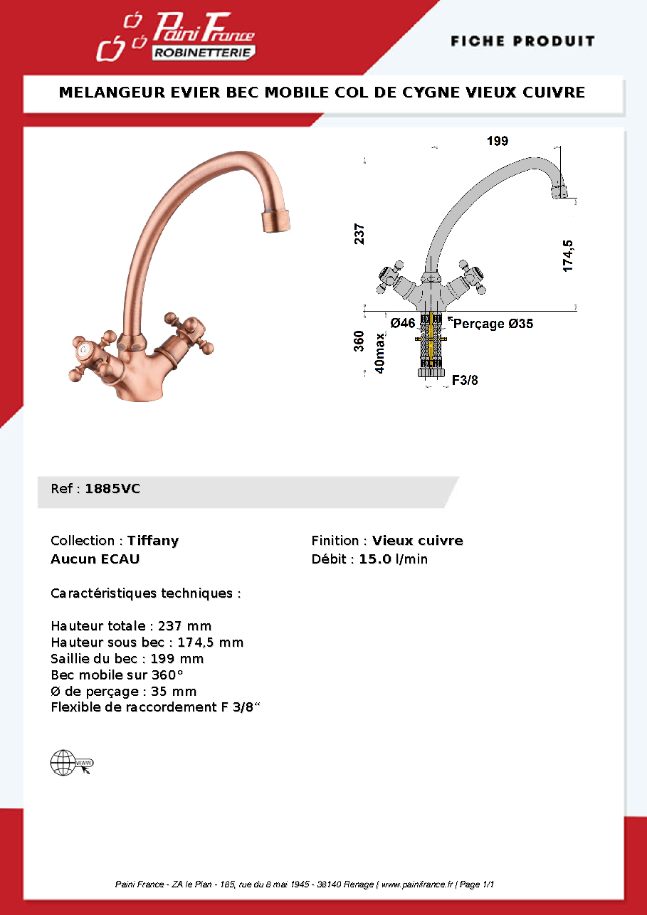 Fiche technique fournisseur