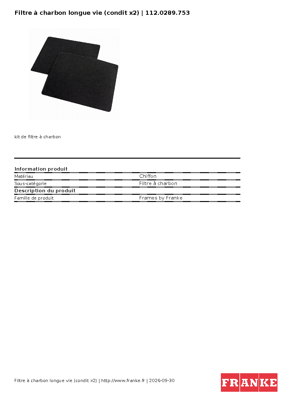 Fiche technique fournisseur