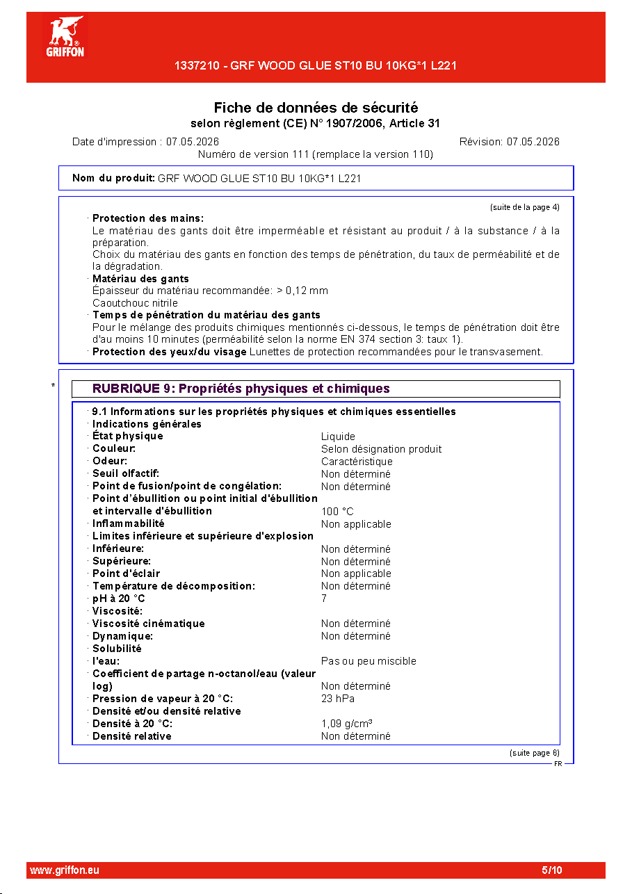 Fiche technique fournisseur