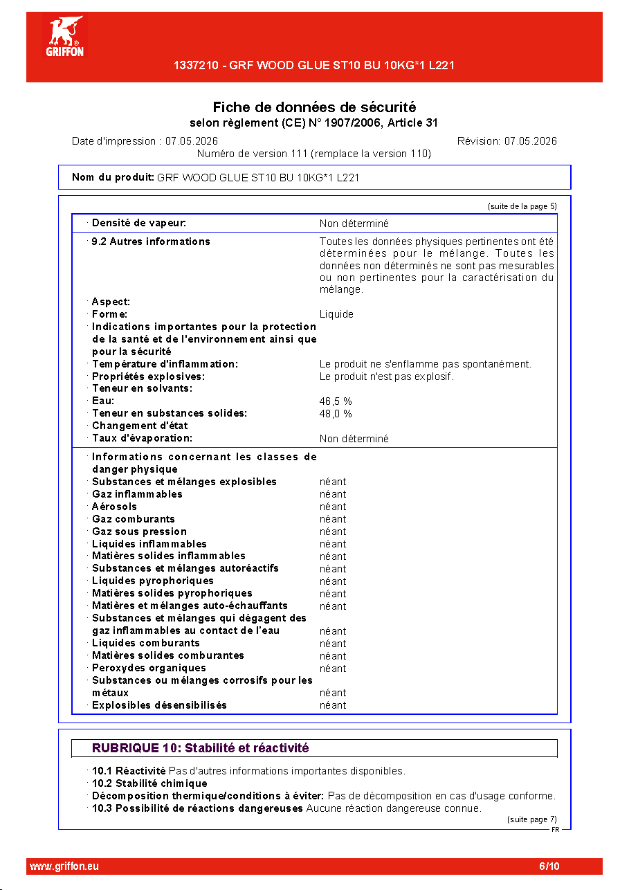 Fiche technique fournisseur