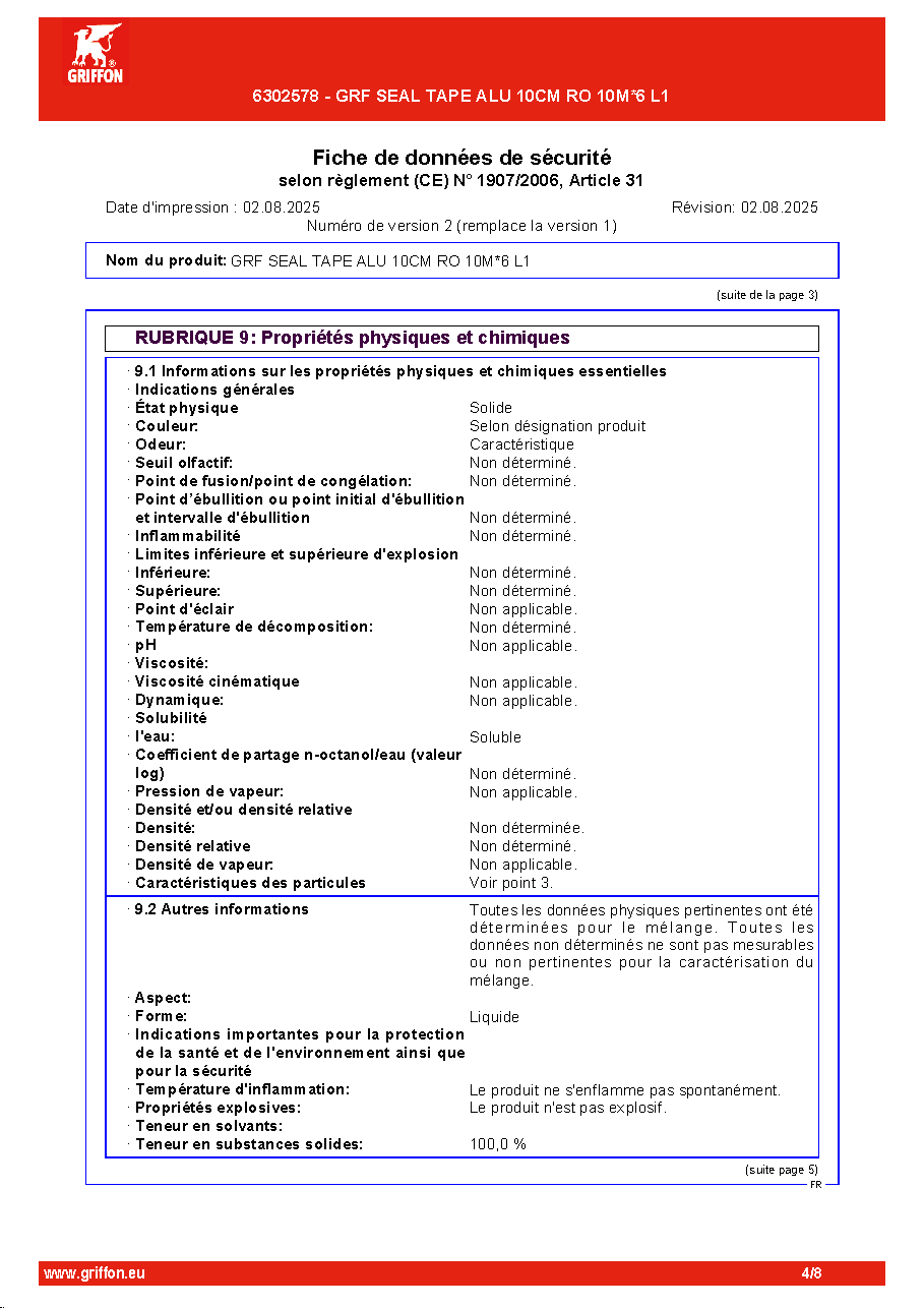 Fiche technique fournisseur