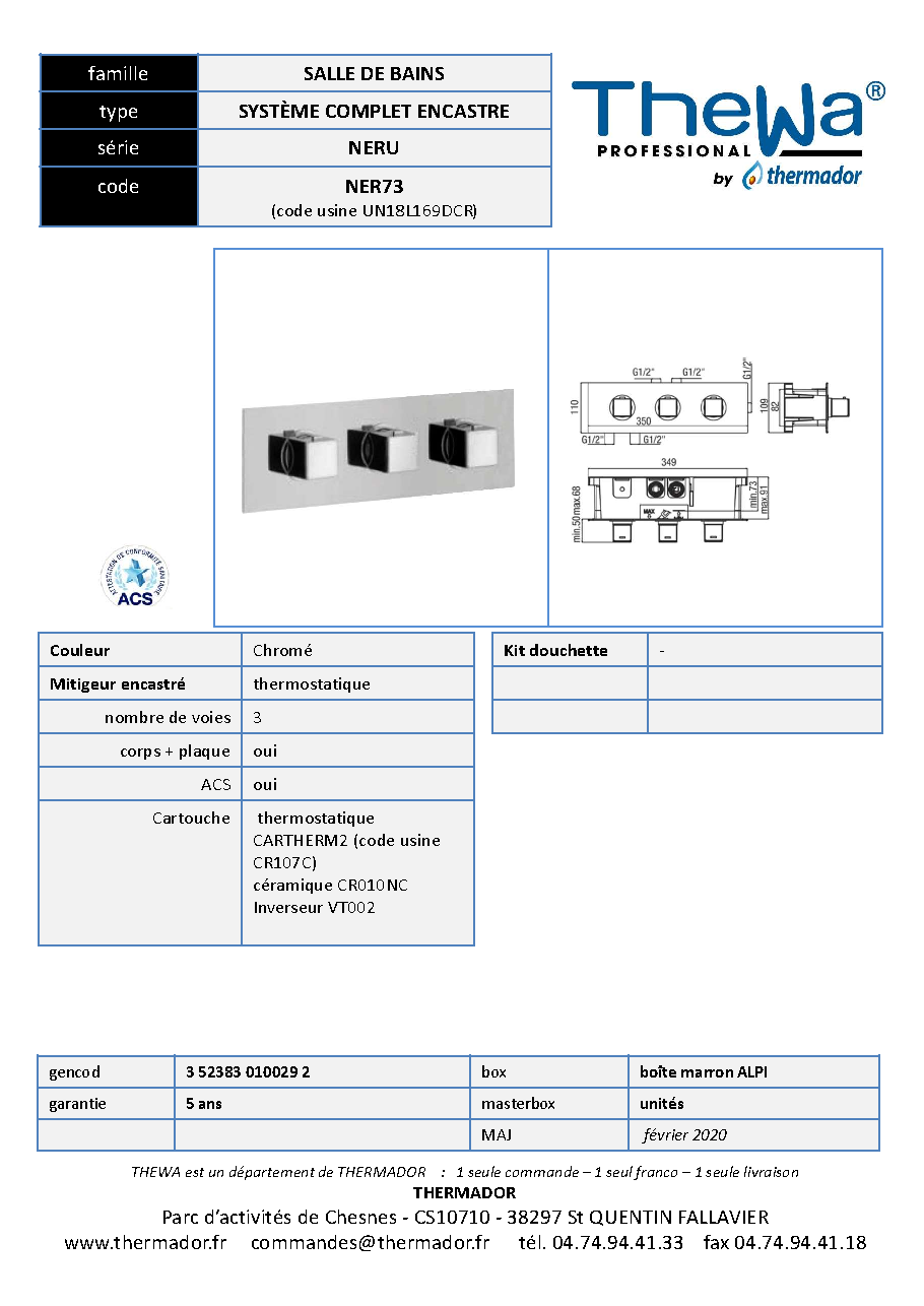 Fiche technique fournisseur