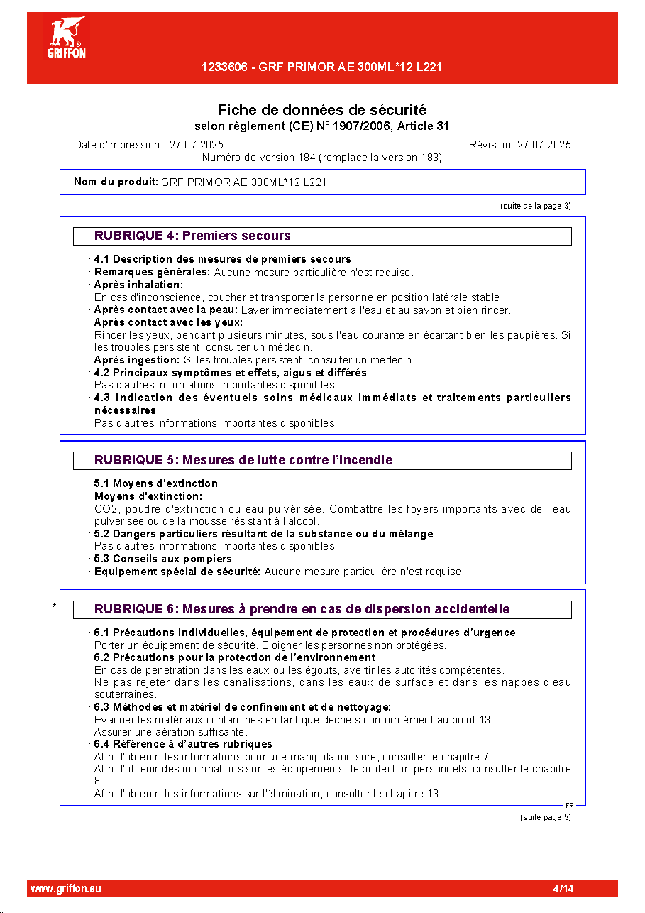 Fiche technique fournisseur