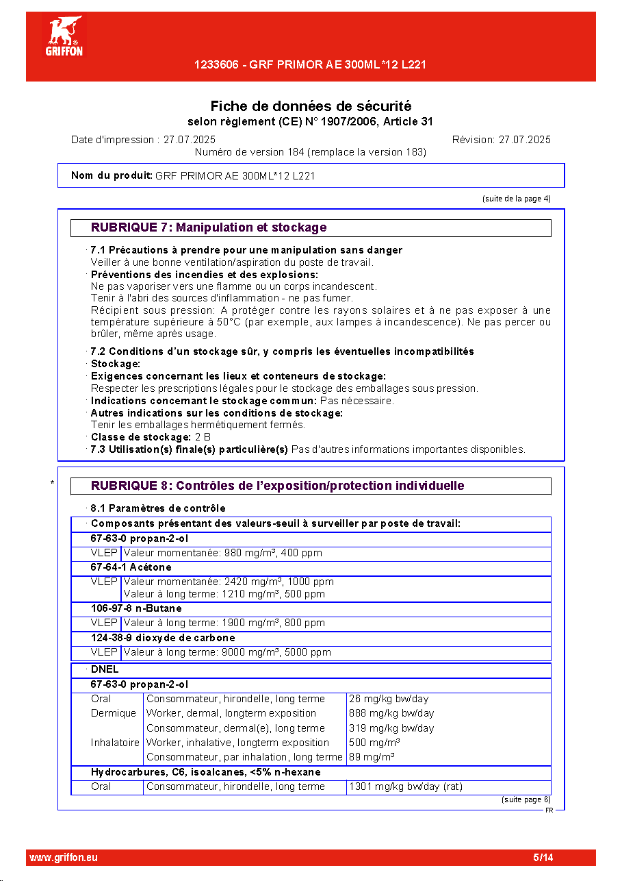 Fiche technique fournisseur