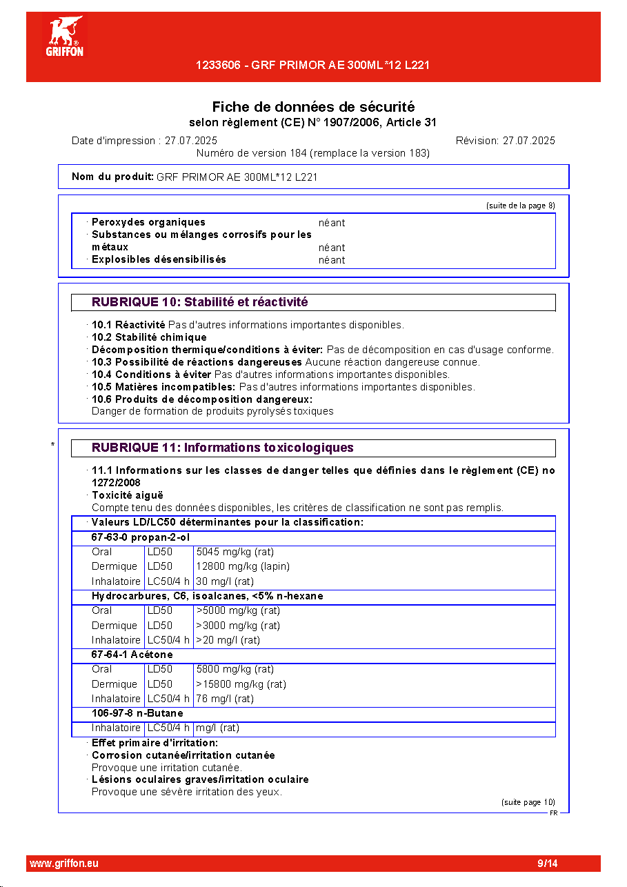 Fiche technique fournisseur