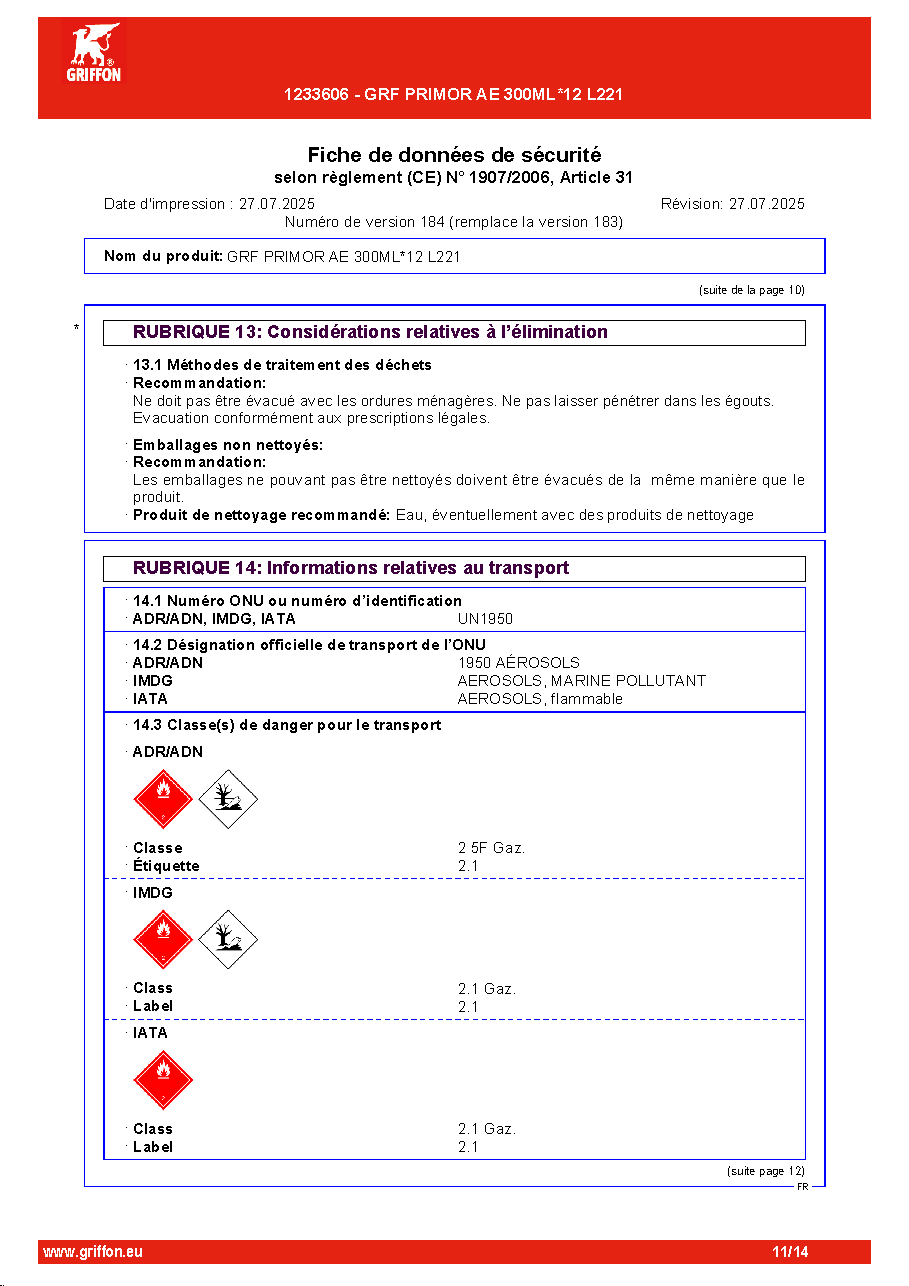 Fiche technique fournisseur