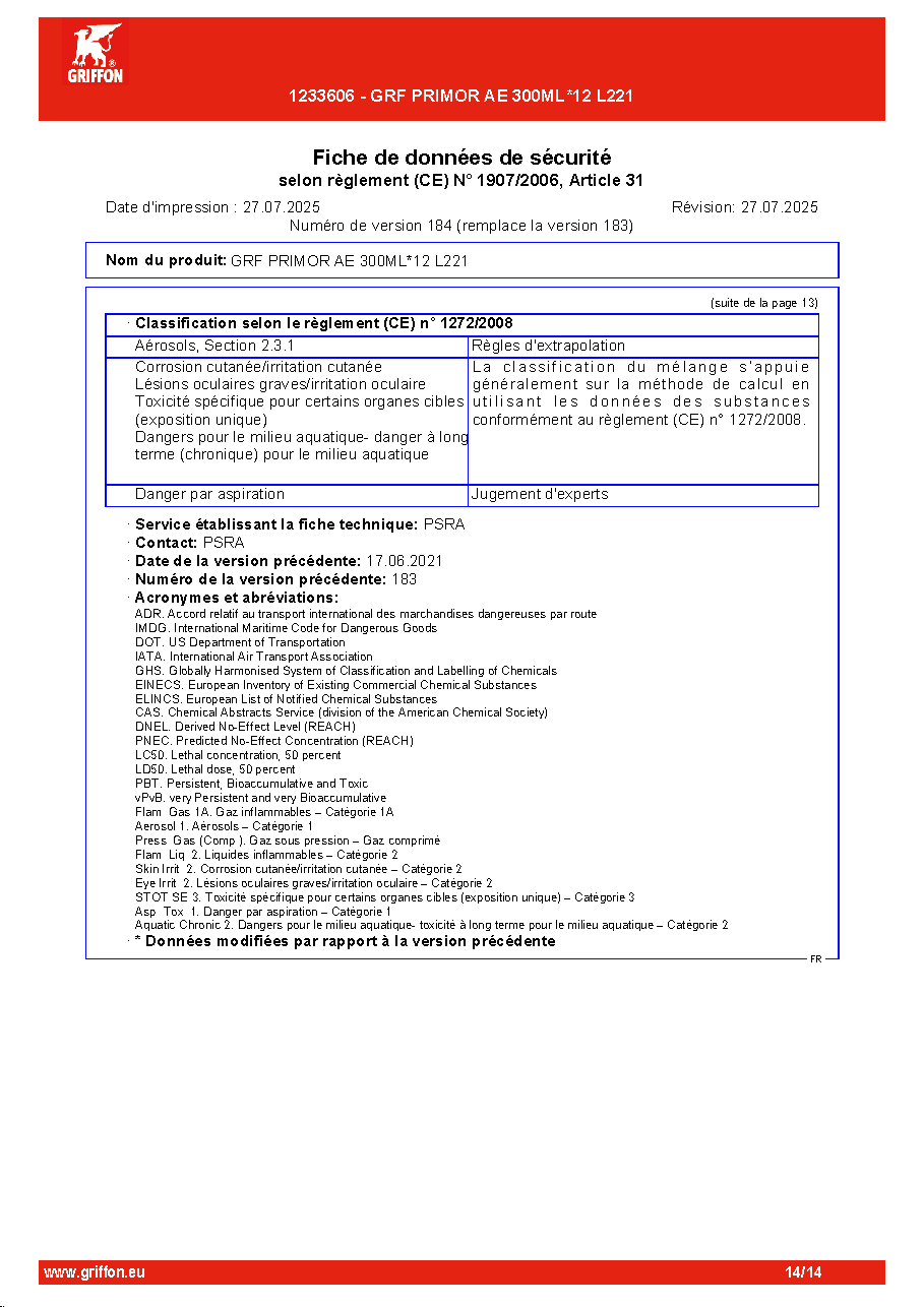 Fiche technique fournisseur