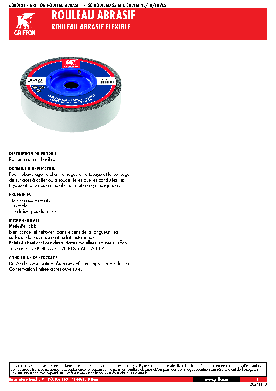 Fiche technique fournisseur