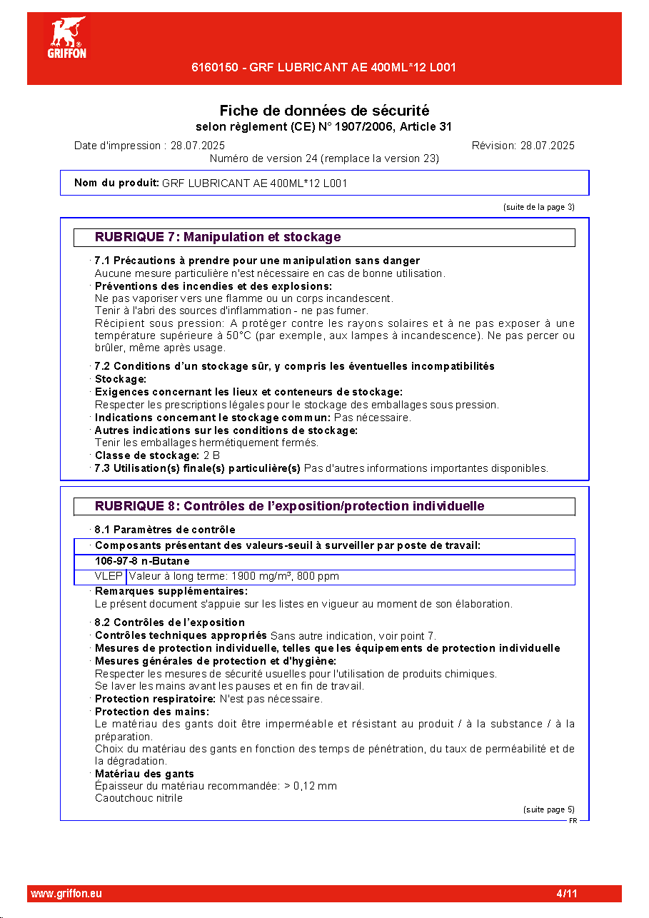 Fiche technique fournisseur