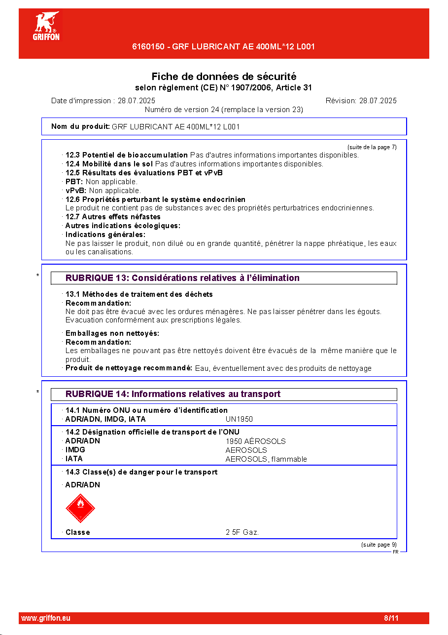 Fiche technique fournisseur