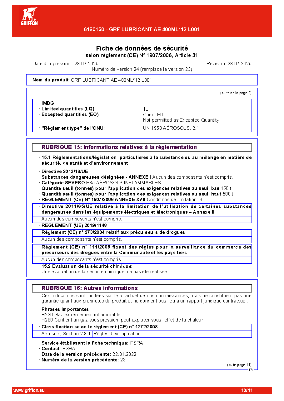 Fiche technique fournisseur