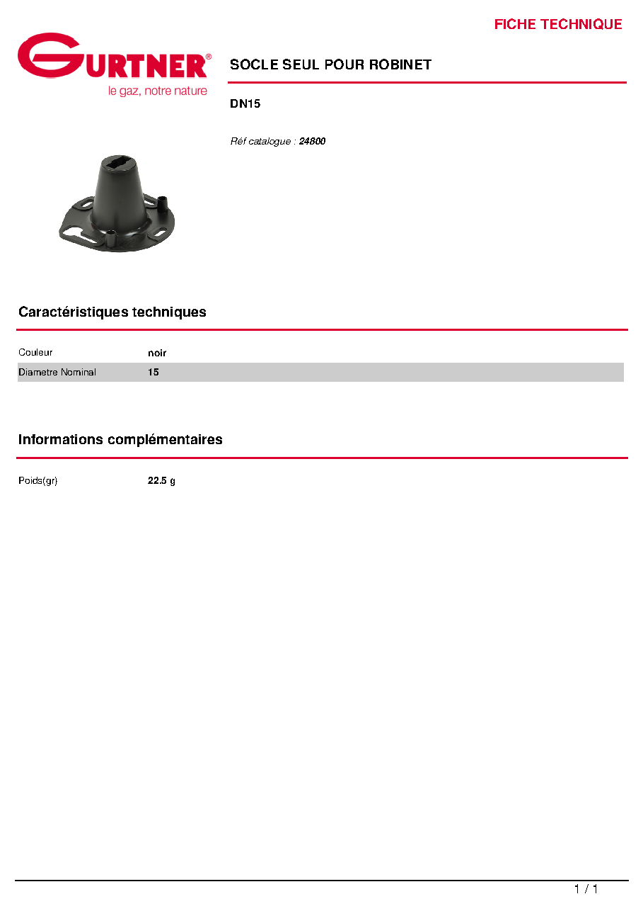 Fiche technique fournisseur