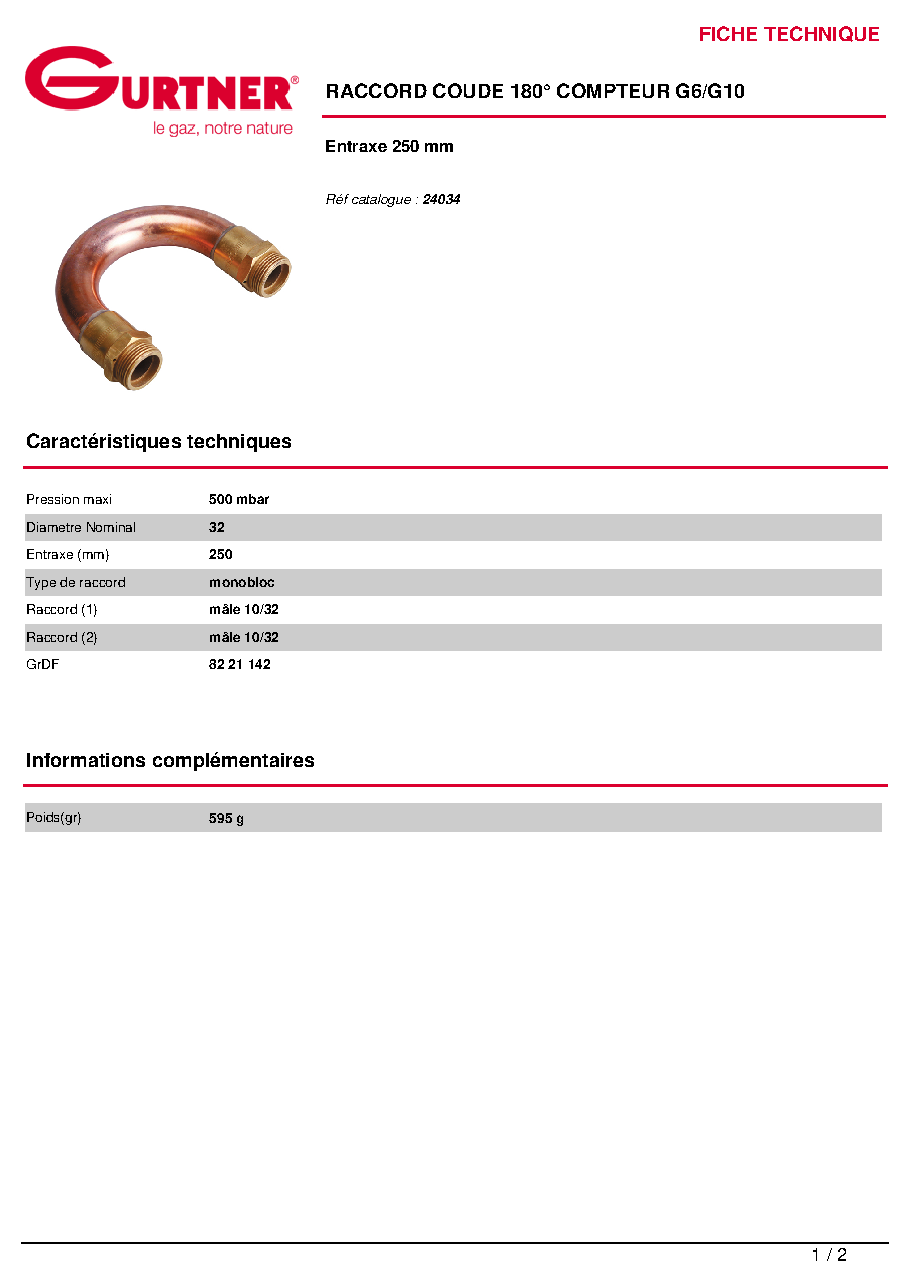 Fiche technique fournisseur