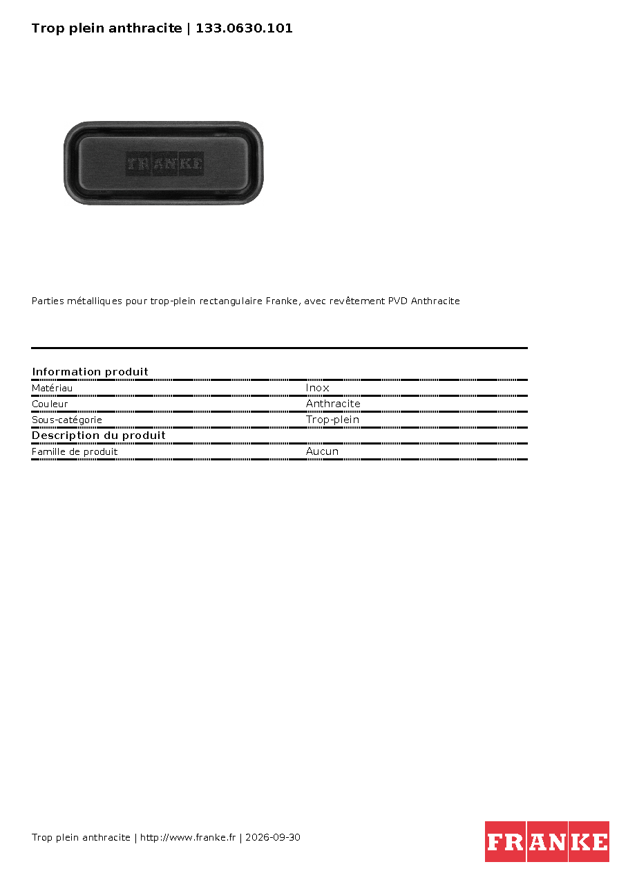 Fiche technique fournisseur